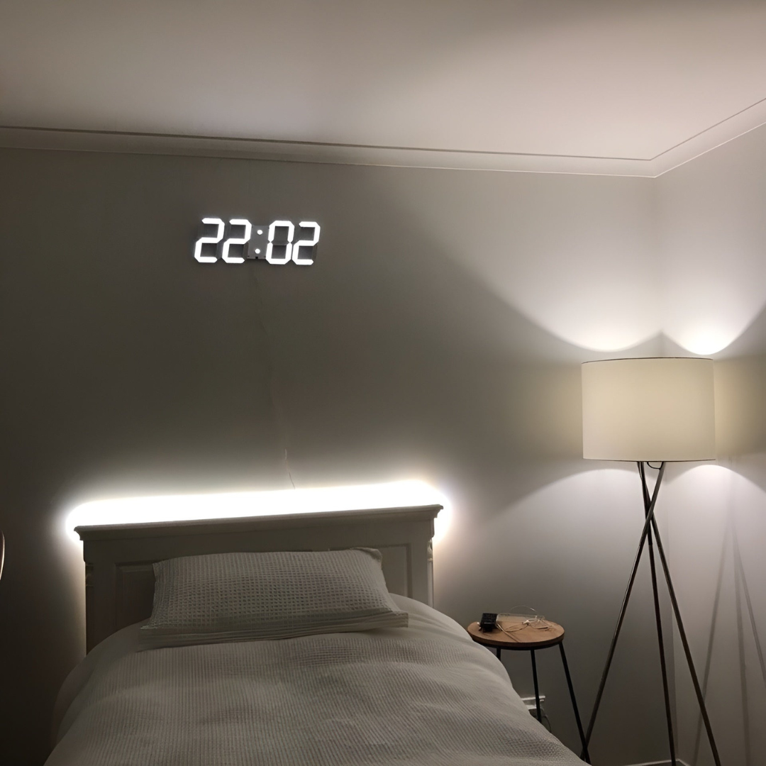 3D LED Digital Vægur | Moderne Design