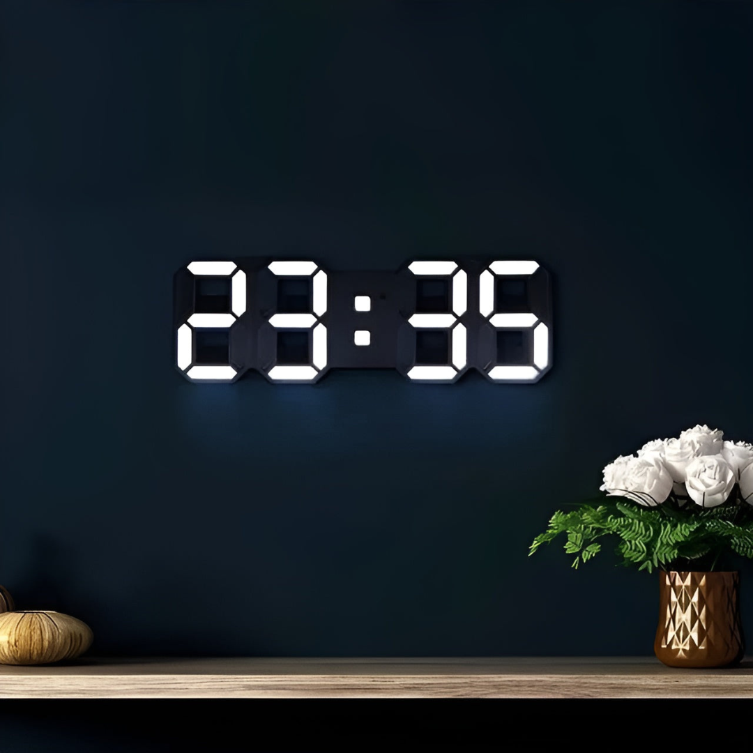 3D LED Digital Vægur | Moderne Design