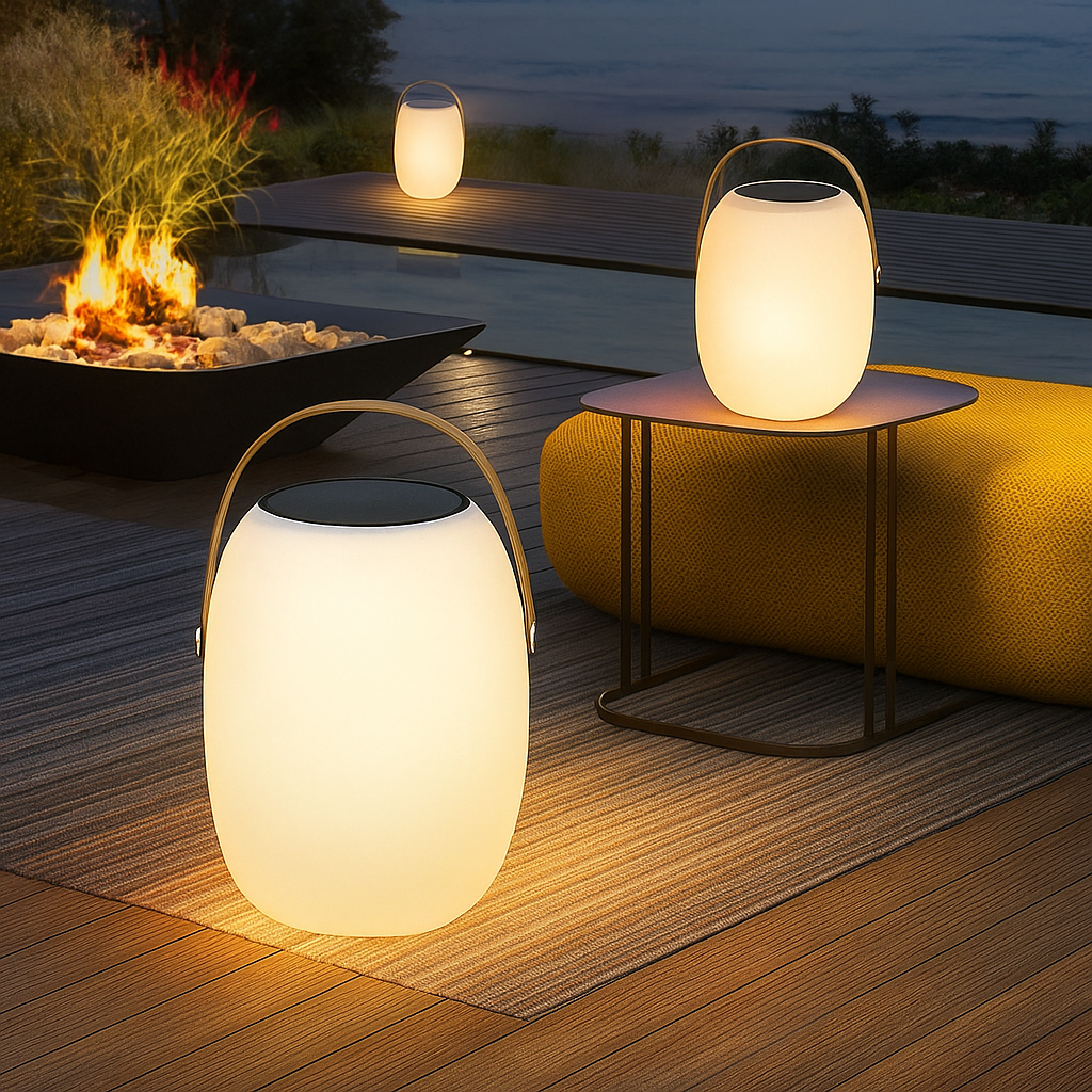 Bærbar Terrasse Solcellelampe | Udendørs LED