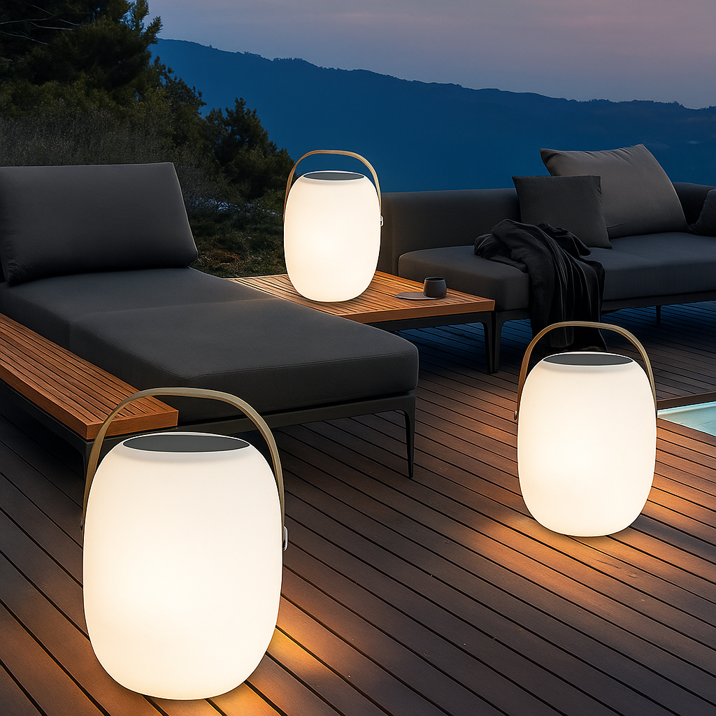 Bærbar Terrasse Solcellelampe | Udendørs LED