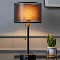 Moderne Bordlampe | Dobbelt Stofskærm