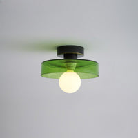 Moderne Loftlampe | Grøn Glas & Messing LED