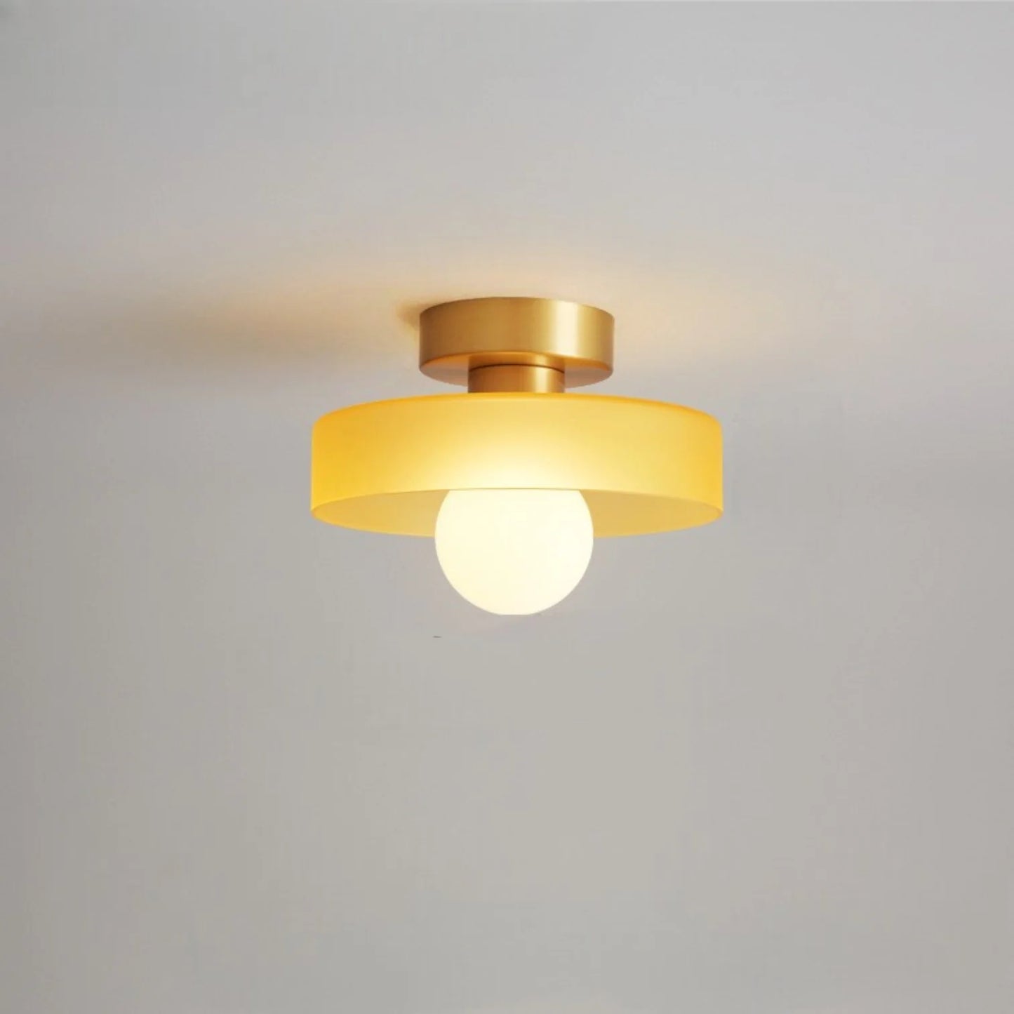 Moderne Loftlampe | Grøn Glas & Messing LED