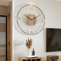 Moderne Vægur | 30 cm Akryl & Træ Design