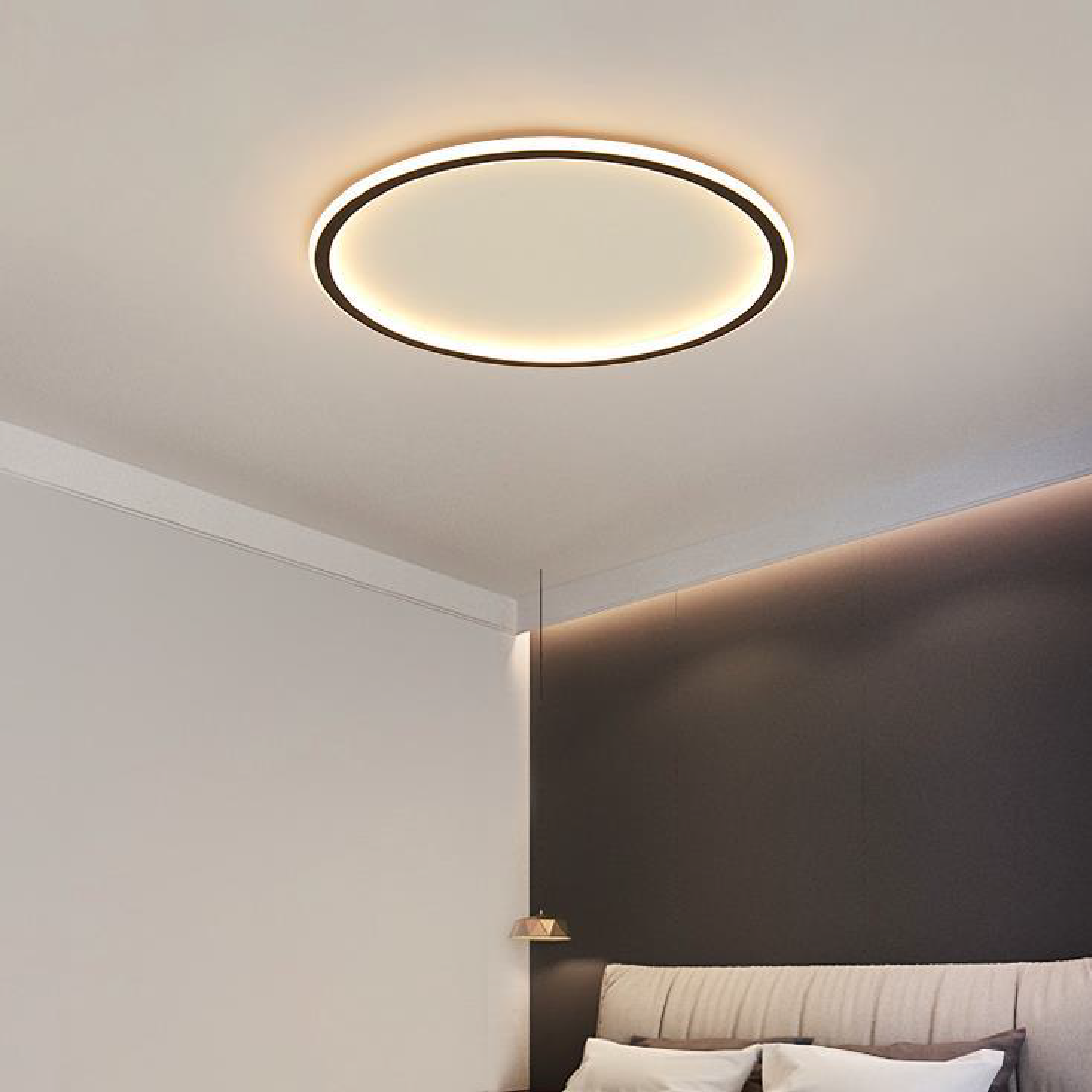 Skandinavisk Loftlampe | Rund LED-ring, Ultratynd