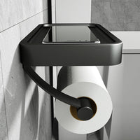 Toiletpapirholder med Hylde | Rustfrit Stål
