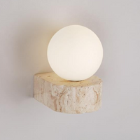 Lunara - Lámpara de Pared LED en Piedra Natural y Vidrio - Luminaire