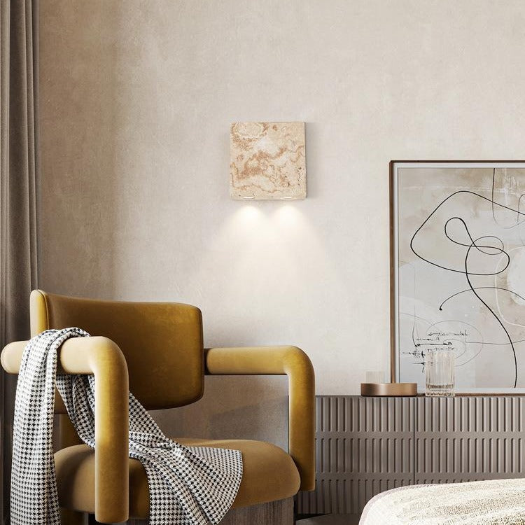 Lunara - Lámpara de Pared LED en Piedra Natural y Vidrio - Luminaire