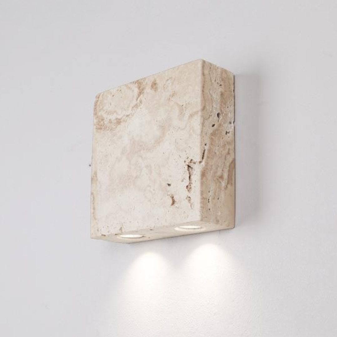 Lunara - Lámpara de Pared LED en Piedra Natural y Vidrio - Luminaire