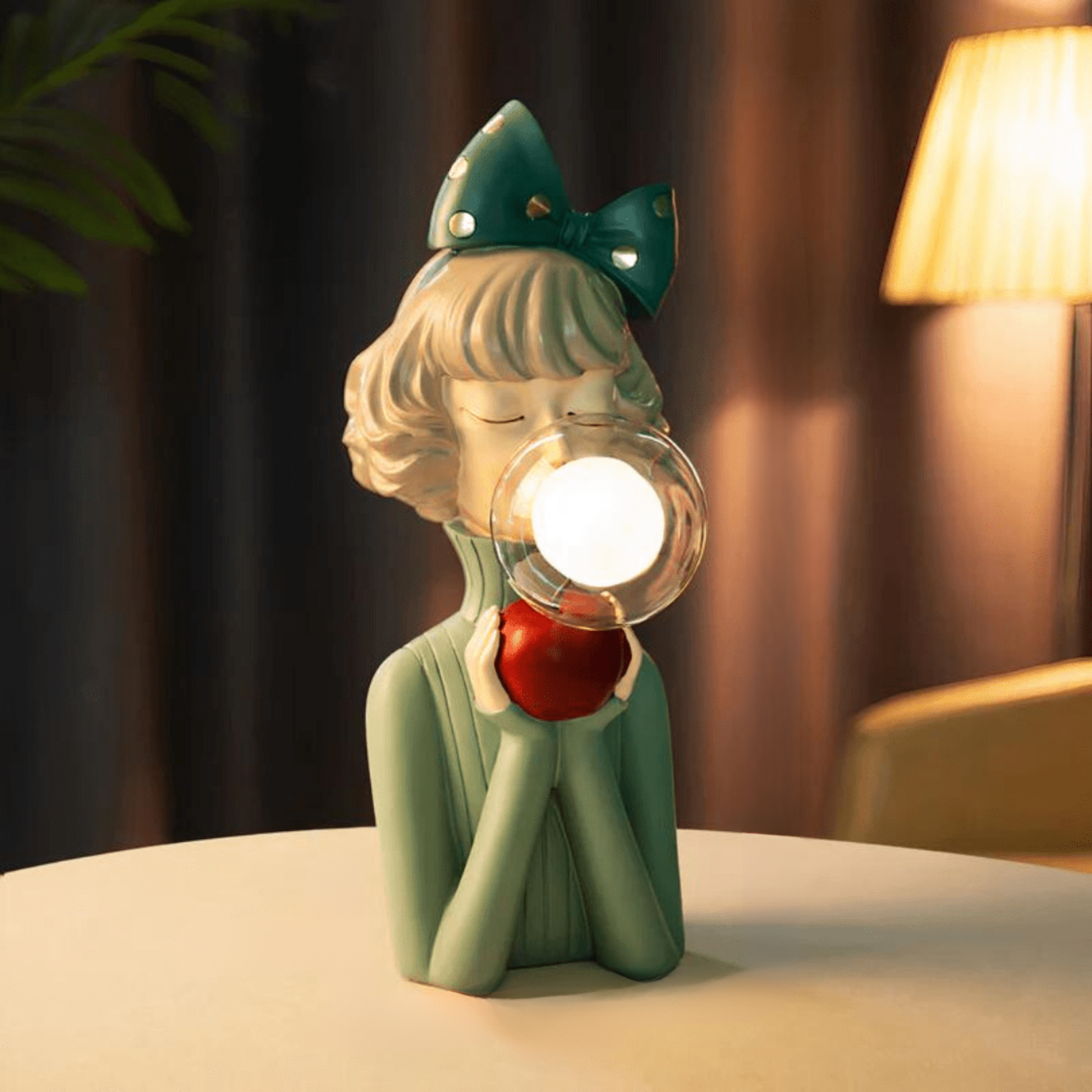 Moderne Skulpturlampe | Kunstnerisk Pige der Blæser Boble LED