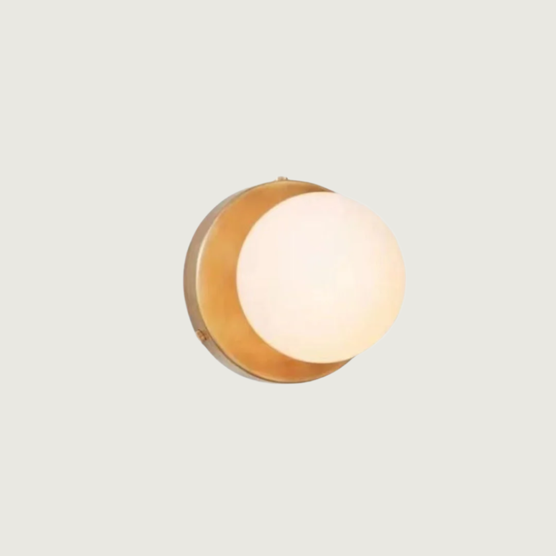 Moderne Væglampe | Rund Glas Kugle med Metalbase