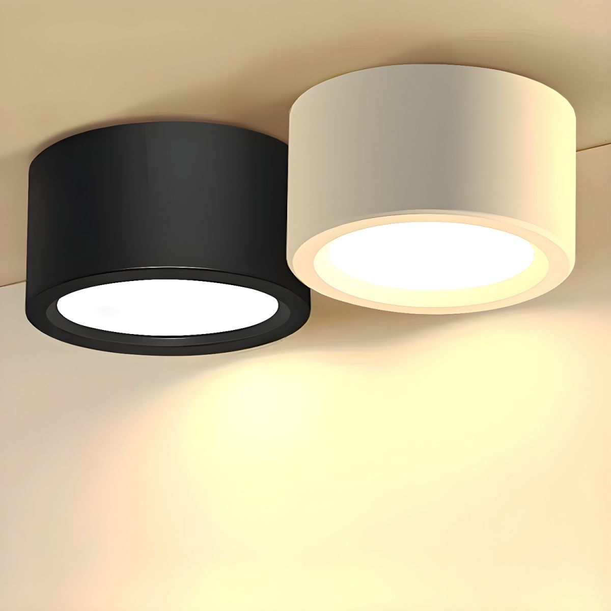 Rund LED Loftlampe | Påbygningsspot Sort/Hvid